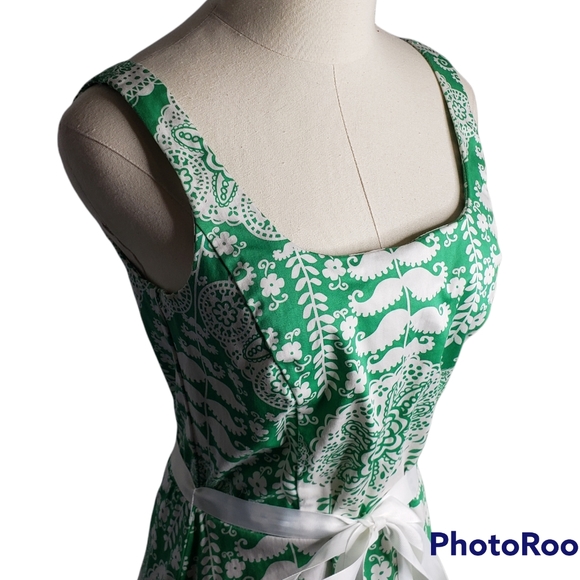 Sundress Fit & Flare Retro Boho Print Square Neckline St Patrick's EUC  7/8 Jr. - Picture 6 of 9